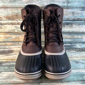 Sorel Slimpack lll Waterproof Winter Boot Womens 8.5 Brown Leather Ankle Lace Up